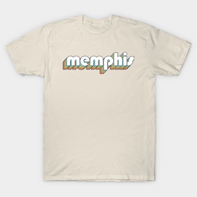 Memphis - Retro Rainbow Typography Faded Style T-Shirt by Paxnotods